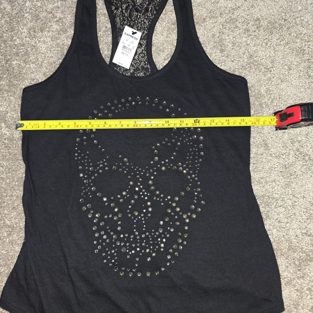 Express Black Sleeveless Graphic Tank Top